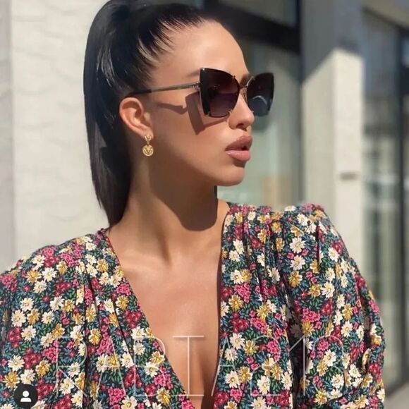 ZARA PRINTED DRESS WITH SHOULDER PADS - Picture 9 of 13